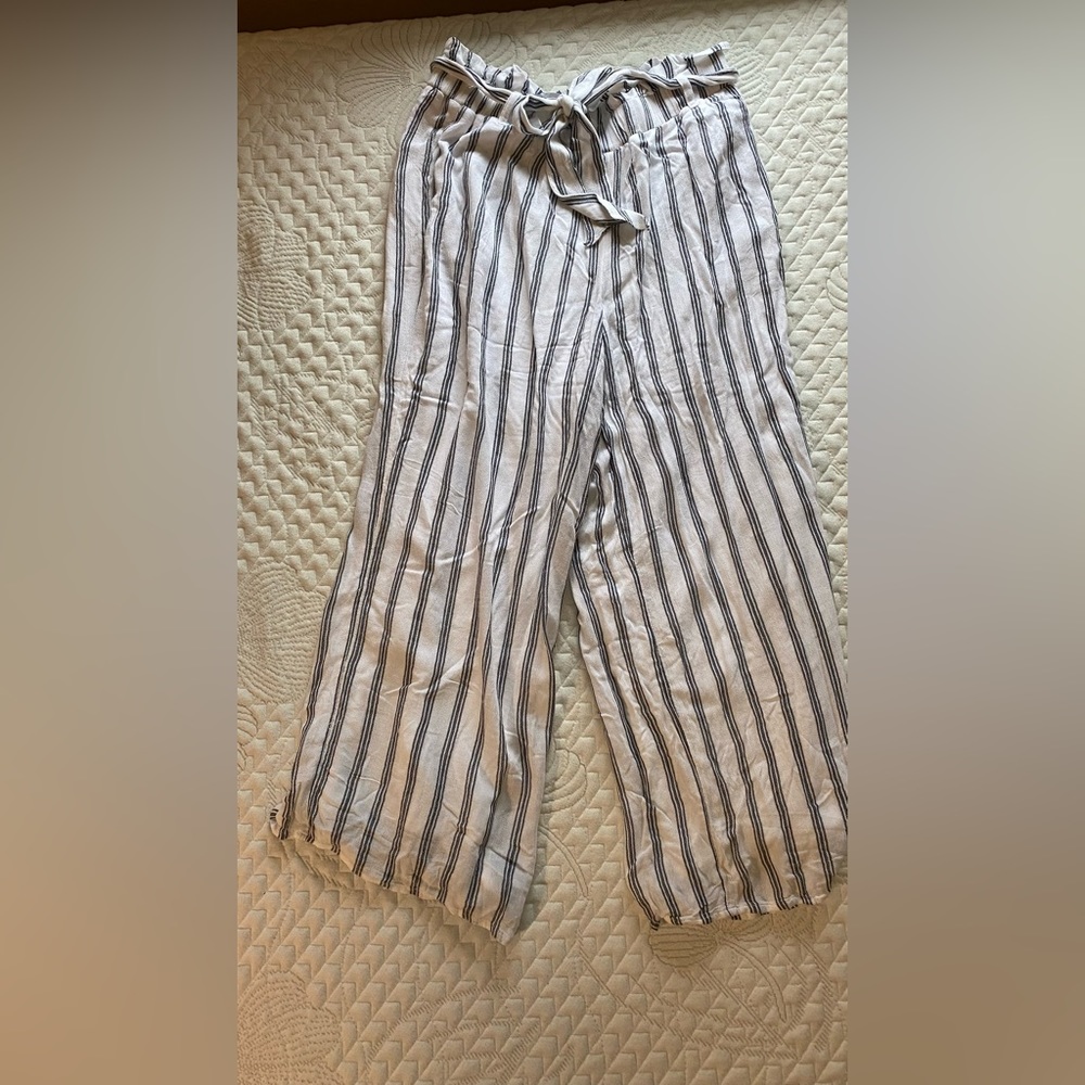 Ultra high waist capris wide leg pants
